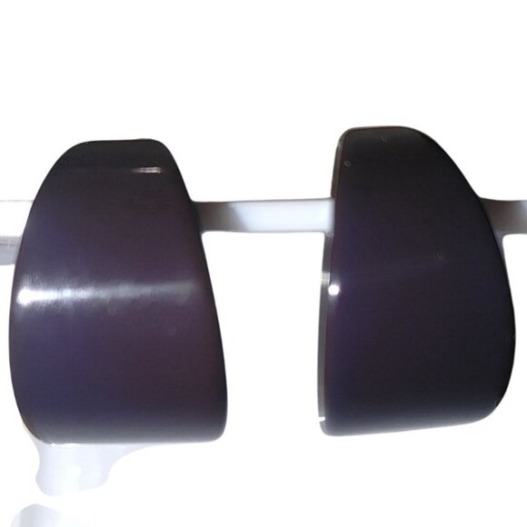 Vintage Blue Bakelite Clip On Earrings Timeless Geometric Design Authentic Retro - Picture 1 of 9